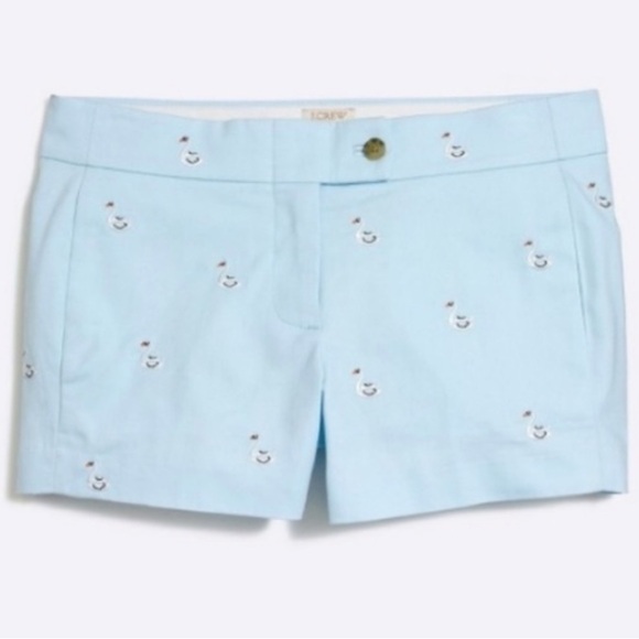 J. Crew Womens Blue Swan Shorts Size 4 - Picture 1 of 6
